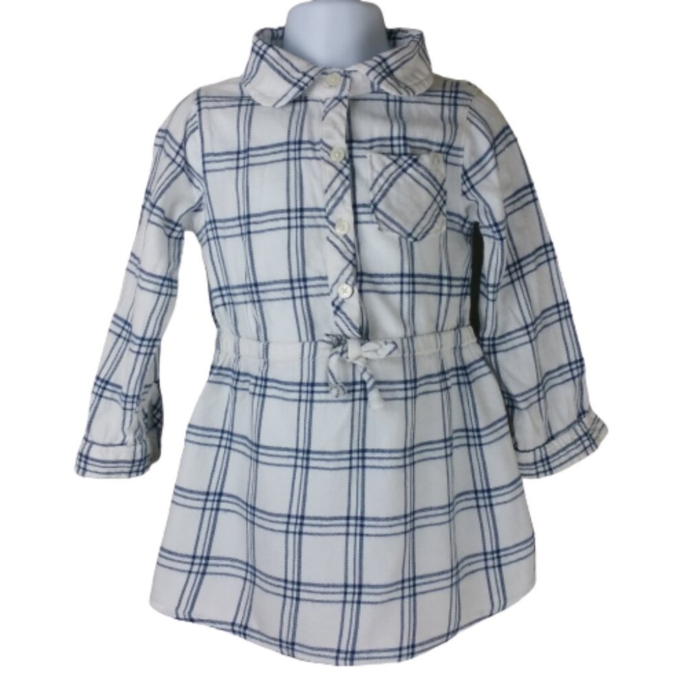 Gap Flannel Long Sleeve Shirt Dress Toddler Girl Size 2T
